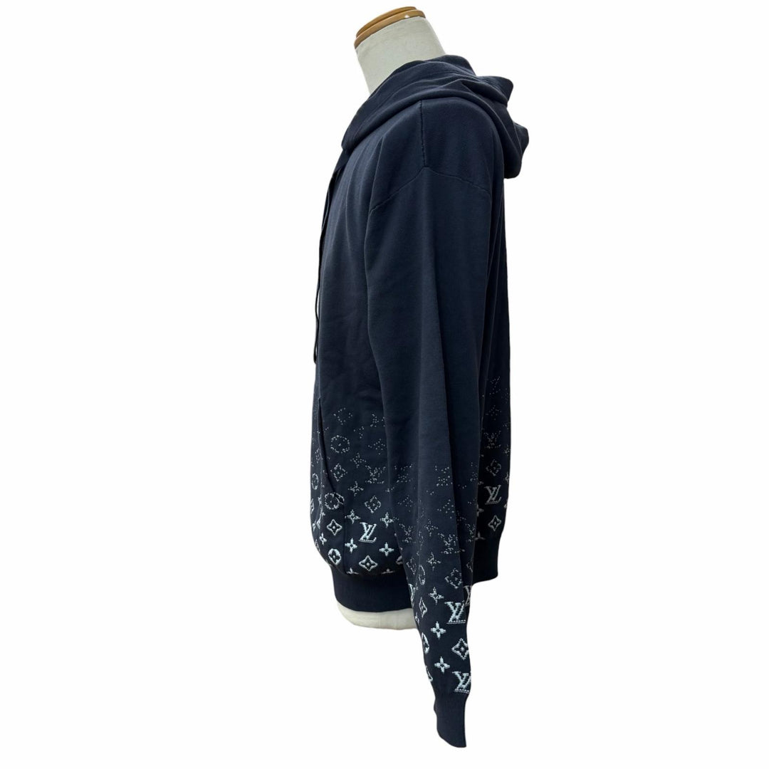 極美品▼LOUIS VUITTON ルイヴィトン 2024年製 コットン モノグラム グラディエント フーディ プルオーバー ニット パーカー L 正規品
