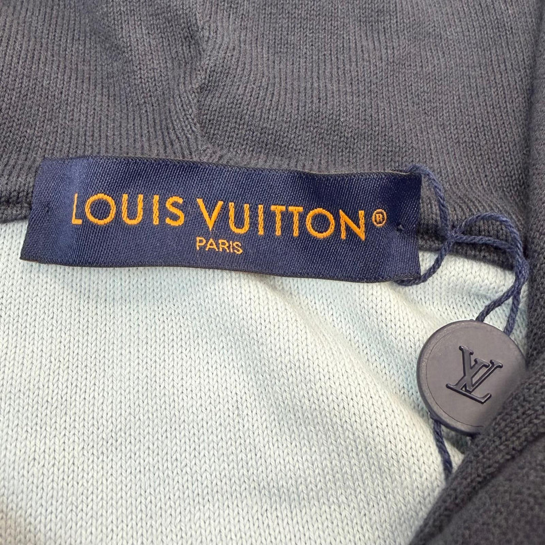 極美品▼LOUIS VUITTON ルイヴィトン 2024年製 コットン モノグラム グラディエント フーディ プルオーバー ニット パーカー L 正規品