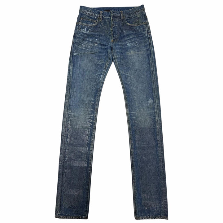 美品▼Dior HOMME ディオールオム 07SS 7E3110530226 希少 エディ期 ラスターコーティング加工 スキニー スリム デニムパンツ 29 正規品