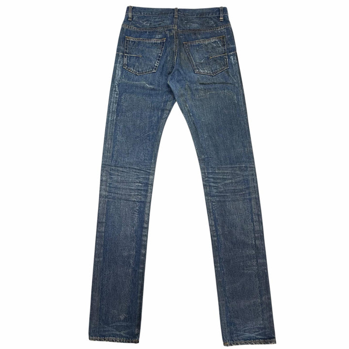 美品▼Dior HOMME ディオールオム 07SS 7E3110530226 希少 エディ期 ラスターコーティング加工 スキニー スリム デニムパンツ 29 正規品