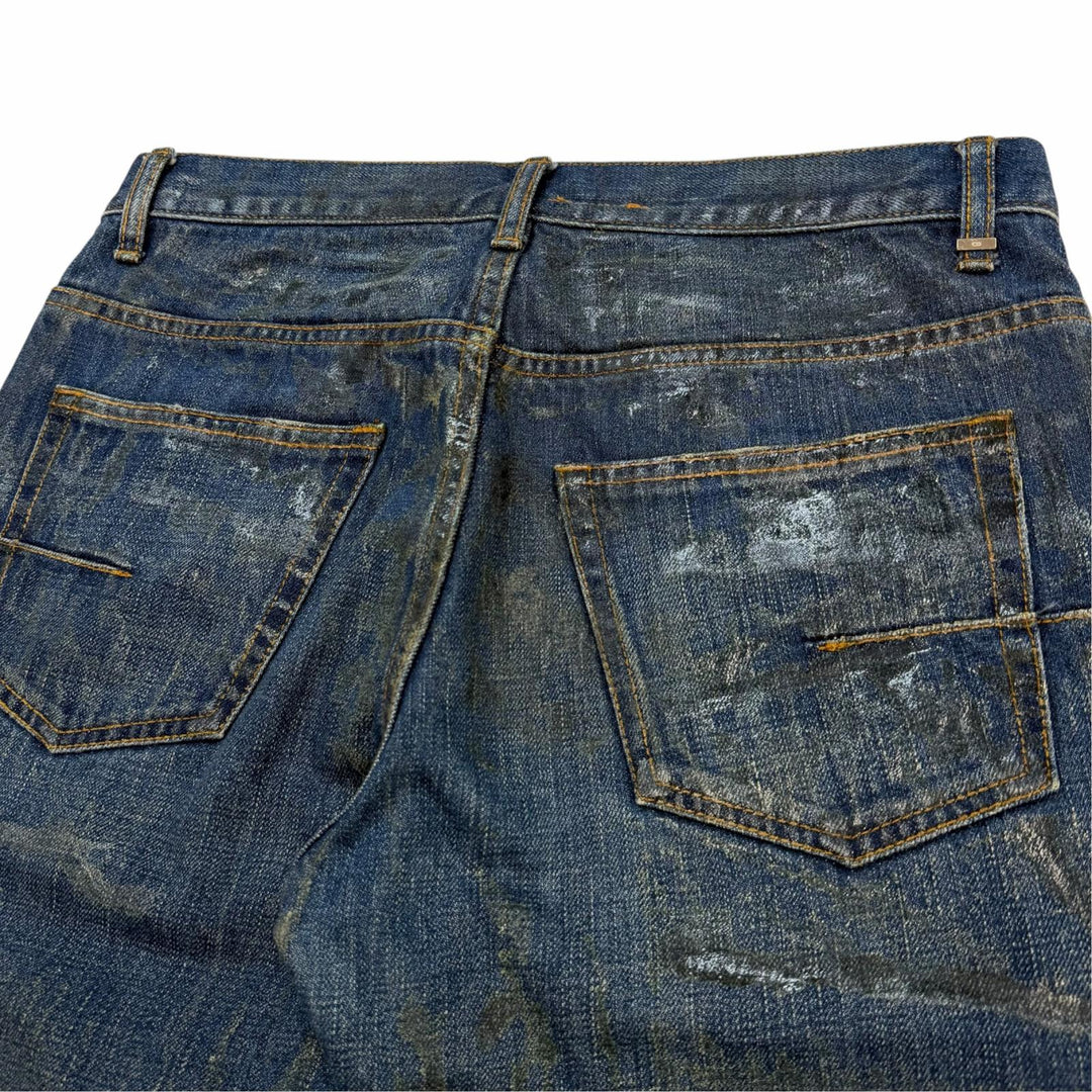 美品▼Dior HOMME ディオールオム 07SS 7E3110530226 希少 エディ期 ラスターコーティング加工 スキニー スリム デニムパンツ 29 正規品