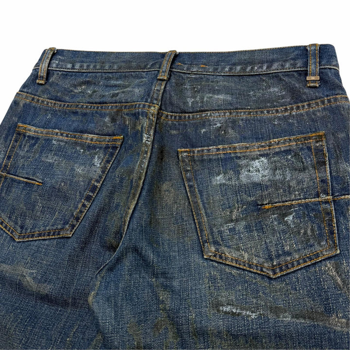 美品▼Dior HOMME ディオールオム 07SS 7E3110530226 希少 エディ期 ラスターコーティング加工 スキニー スリム デニムパンツ 29 正規品
