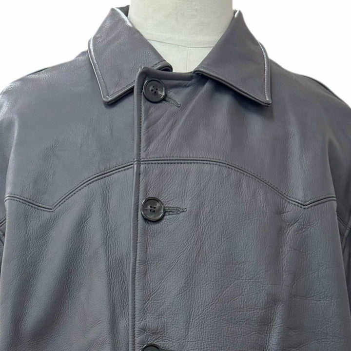 未使用品▼UNUSED アンユーズド 24AW US2450 Leather car coat 牛革 ウエスタンヨーク レザーカーコート グレー 3 日本製 正規品 メンズ