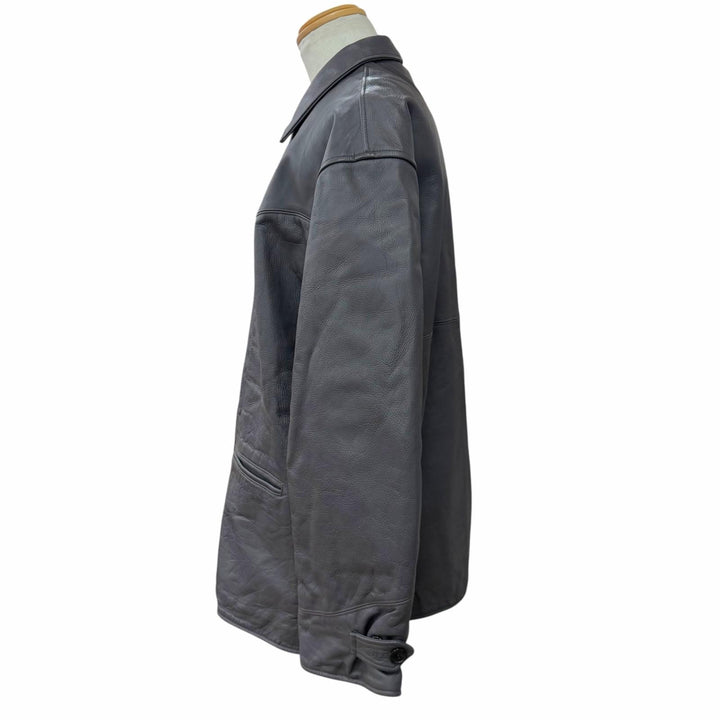 未使用品▼UNUSED アンユーズド 24AW US2450 Leather car coat 牛革 ウエスタンヨーク レザーカーコート グレー 3 日本製 正規品 メンズ