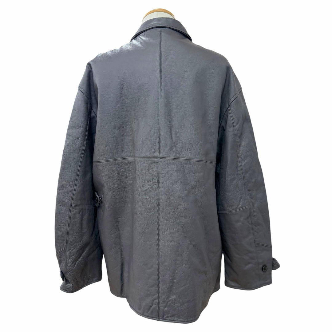 未使用品▼UNUSED アンユーズド 24AW US2450 Leather car coat 牛革 ウエスタンヨーク レザーカーコート グレー 3 日本製 正規品 メンズ