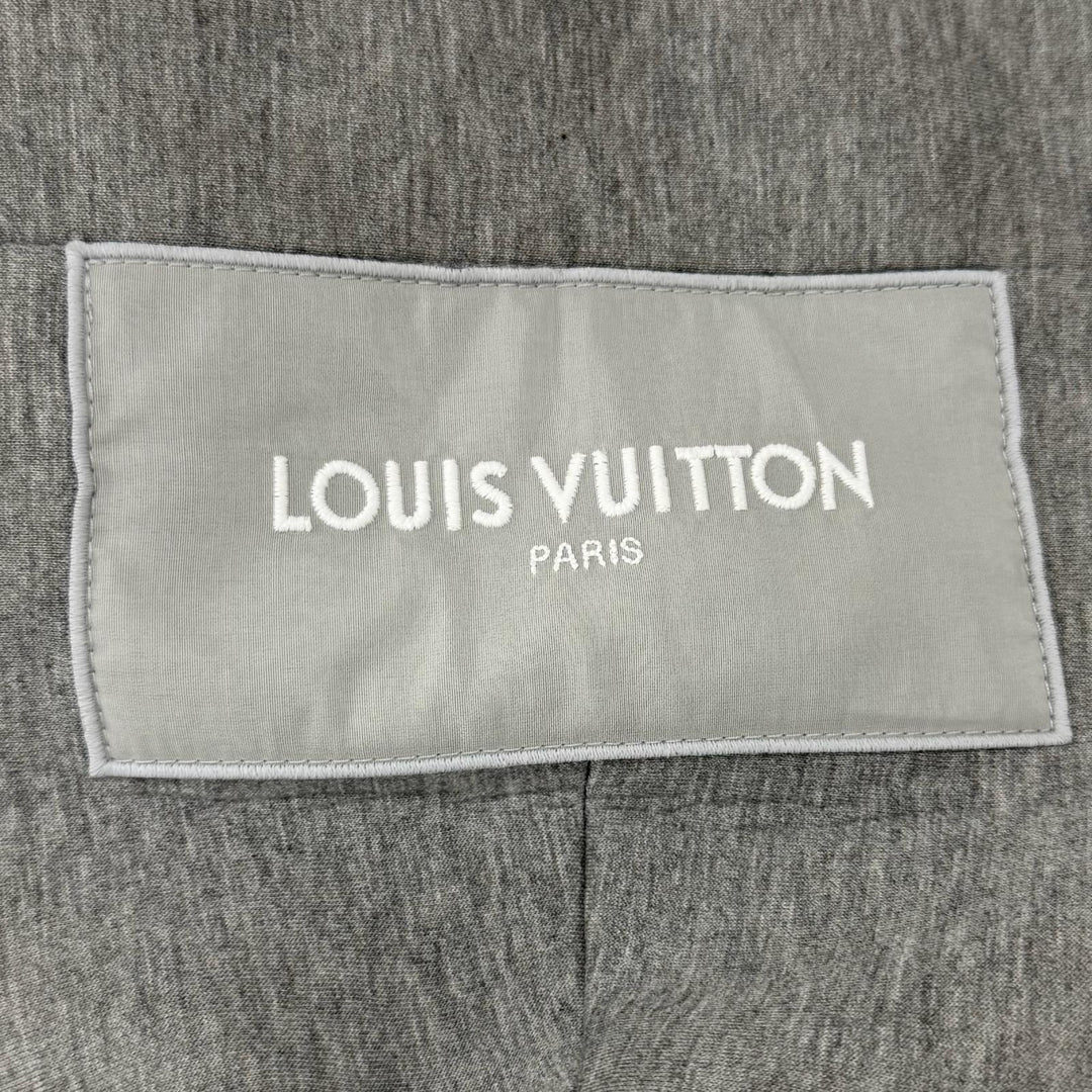 未使用品★LOUIS VUITTON ルイヴィトン 25AW シルク100％ シグネチャー スカーフディテール フーディ トップス グレー S 伊製 正規品
