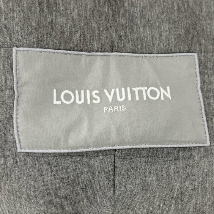 未使用品★LOUIS VUITTON ルイヴィトン 25AW シルク100％ シグネチャー スカーフディテール フーディ トップス グレー S 伊製 正規品