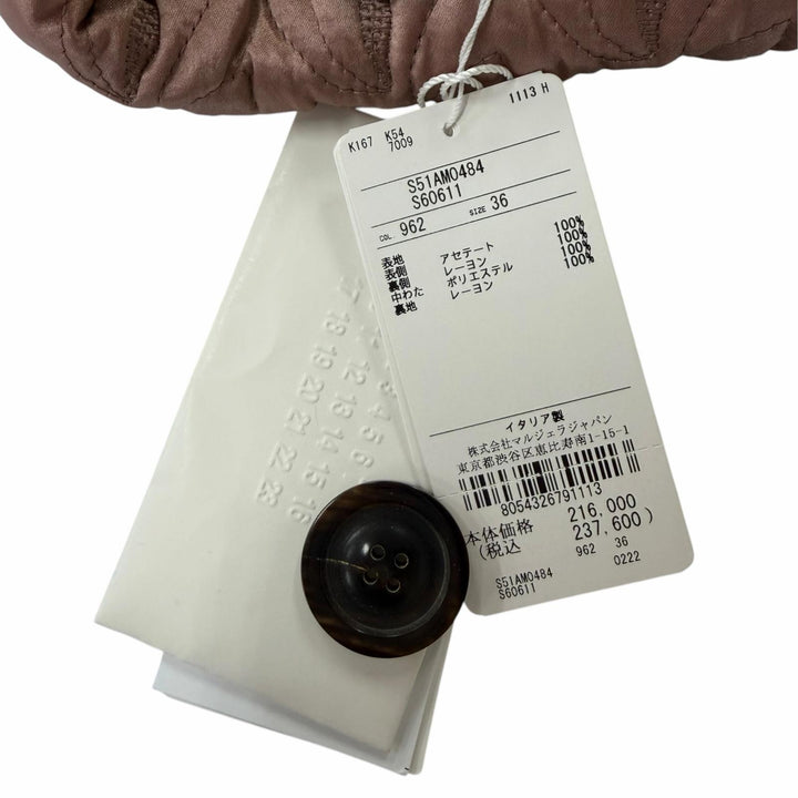 未使用品☆Maison Margiela 10 メゾンマルジェラ10 S51AM0484 カットオフデザイン 中綿入り キルティング ジャケット ピンク系 36 正規品