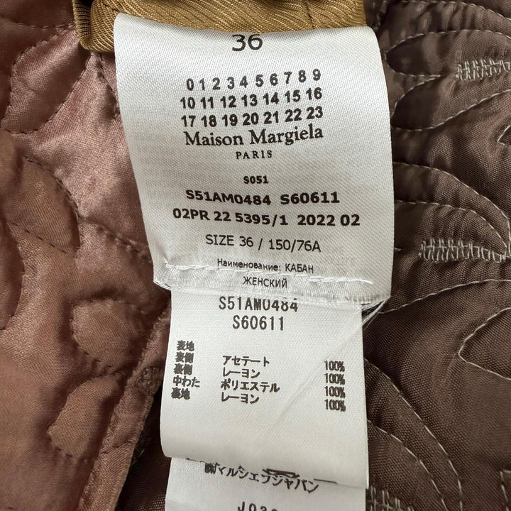 未使用品☆Maison Margiela 10 メゾンマルジェラ10 S51AM0484 カットオフデザイン 中綿入り キルティング ジャケット ピンク系 36 正規品