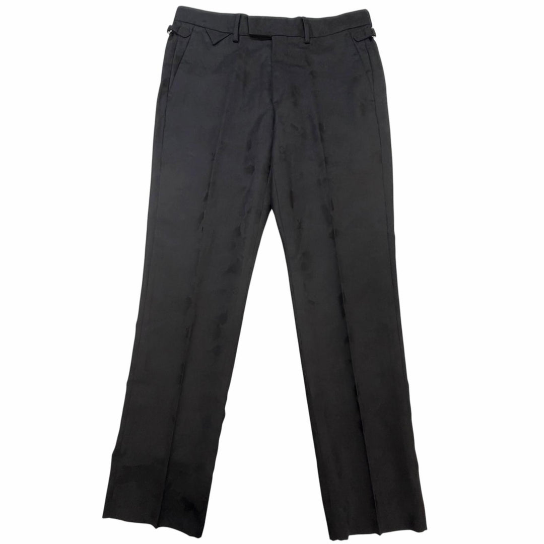 極美品▼LOUIS VUITTON ルイヴィトン PONT NEUF FIT シルク混 モノグラム カモフラ パンツ スラックス ブラック シルバー金具 40 正規品