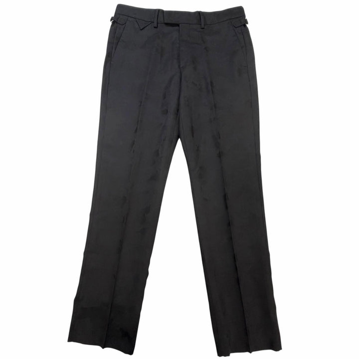 極美品▼LOUIS VUITTON ルイヴィトン PONT NEUF FIT シルク混 モノグラム カモフラ パンツ スラックス ブラック シルバー金具 40 正規品