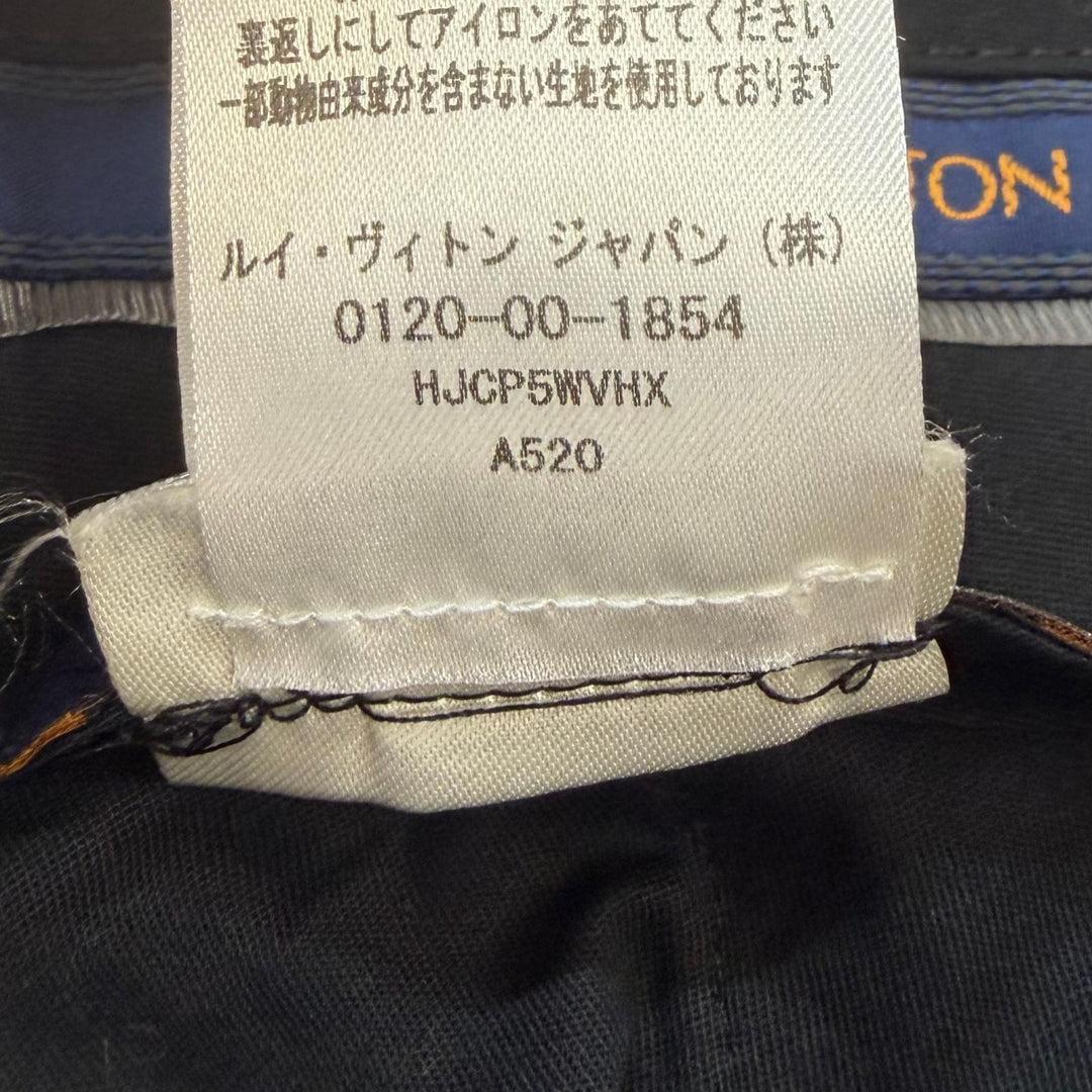 極美品▼LOUIS VUITTON ルイヴィトン PONT NEUF FIT シルク混 モノグラム カモフラ パンツ スラックス ブラック シルバー金具 40 正規品