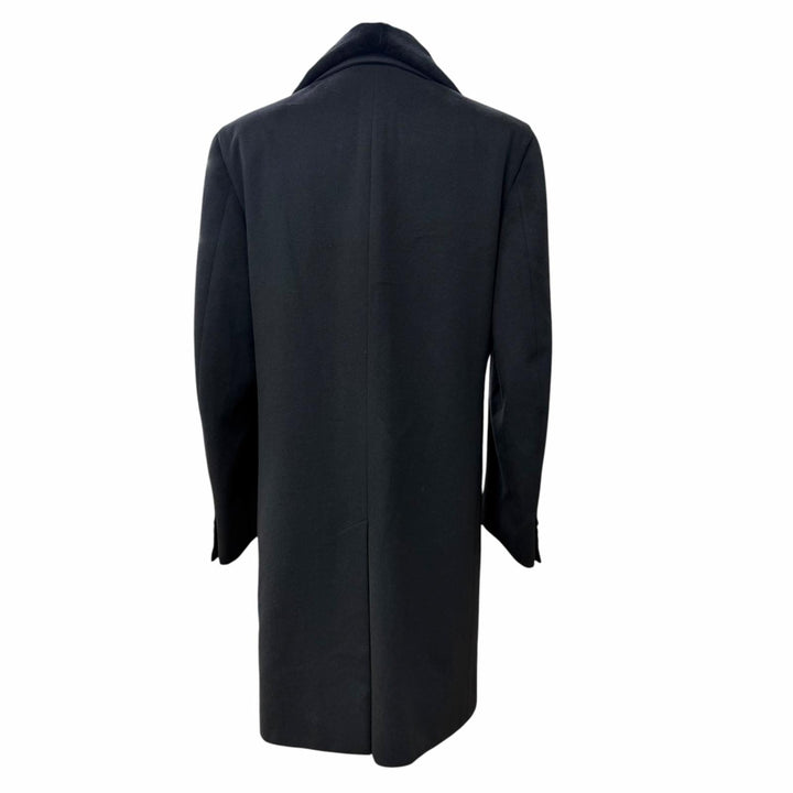 美品▼Brioni ブリオーニ VOLGA カシミヤ ウール ミンクファー付き シングル チェスターコート ブラック Lサイズ相当 伊製 正規品 メンズ