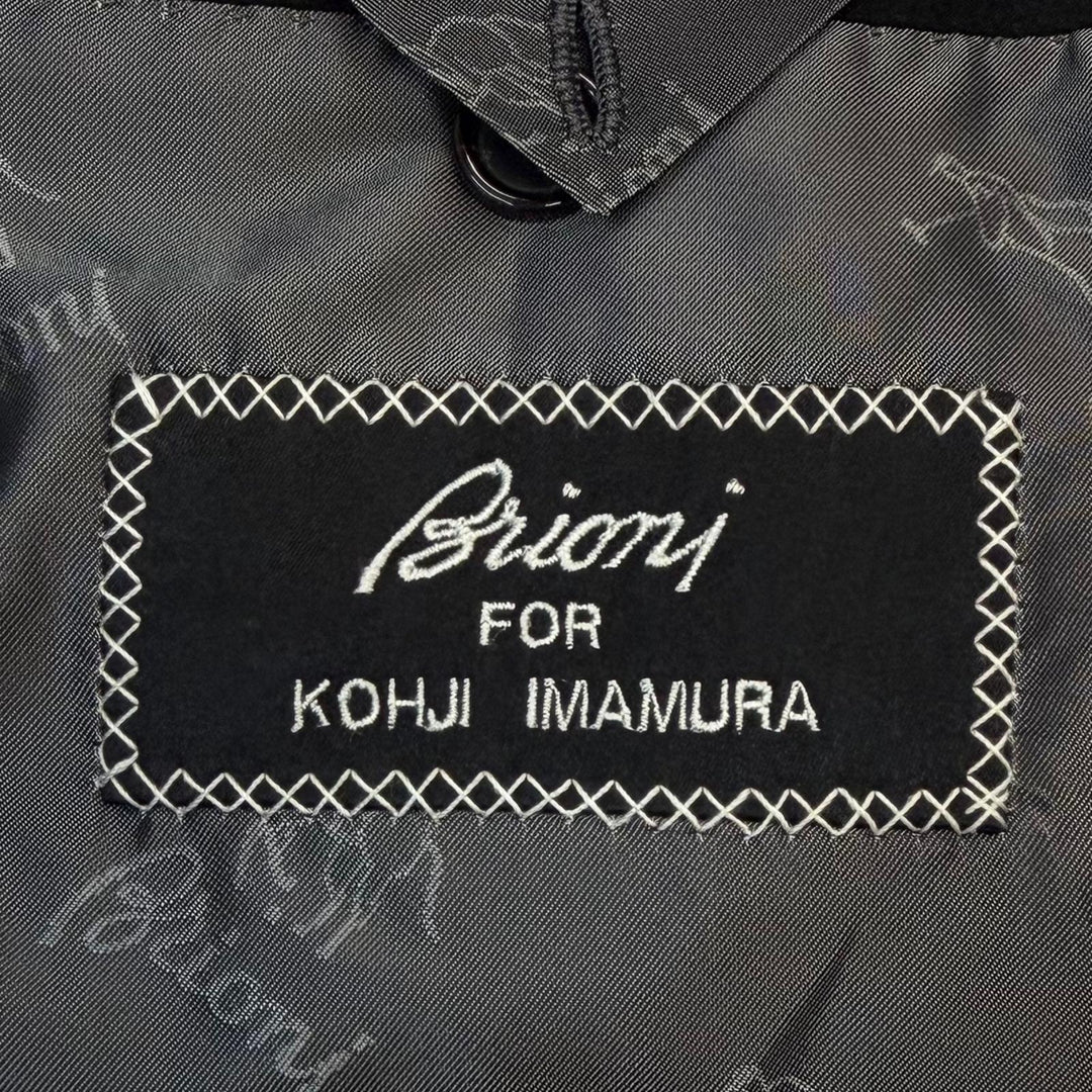 美品▼Brioni ブリオーニ VOLGA カシミヤ ウール ミンクファー付き シングル チェスターコート ブラック Lサイズ相当 伊製 正規品 メンズ