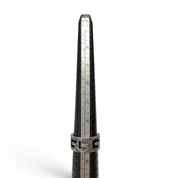 美品▼GUCCI グッチ アラベスク スクエアG AG925 リング 指輪 シルバー 21 (JP21号) イタリア製 重量8.73g メンズ 箱・保存袋付き