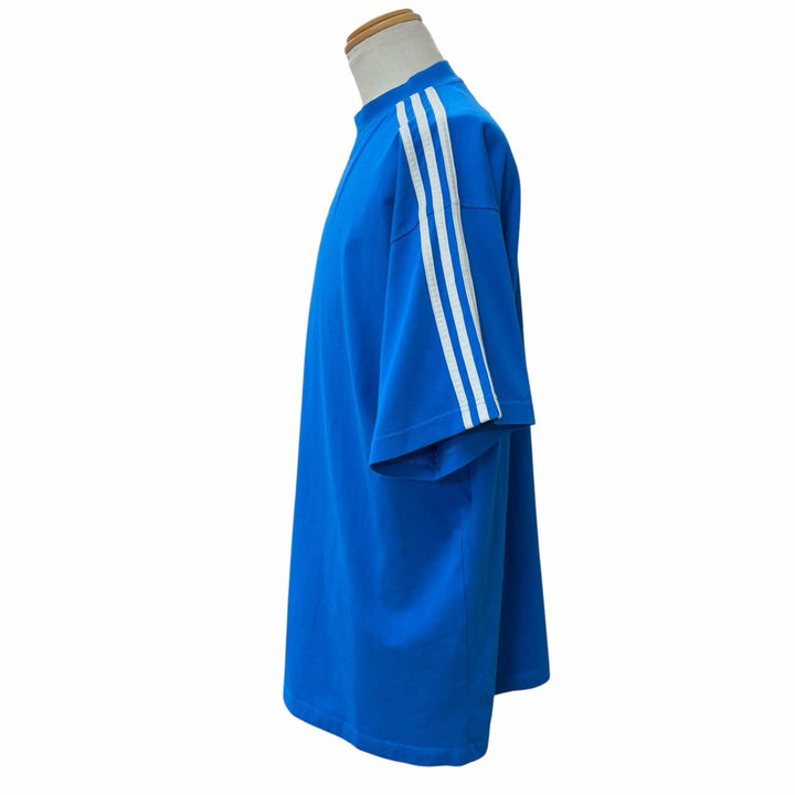 未使用品▼BALENCIAGA adidas バレンシアガ アディダス 23SS 739101 ロゴプリント ショートスリーブ 半袖Ｔシャツ ブルー 2 正規品
