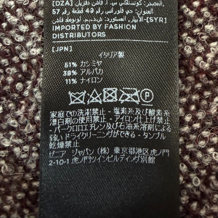 極美品▼Ermenegildo Zegna エルメネジルド ゼニア カシミヤ アルパカ ストール マフラー ボルドー イタリア製 正規品 メンズ 防寒具