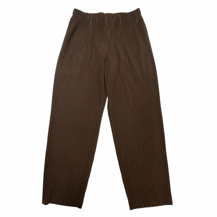 極美品▼HOMME PLISSE ISSEY MIYAKE オム プリッセ イッセイミヤケ 26SS HP63JF152 TAILORED PLEATS プリーツ加工 パンツ 茶 2 正規品