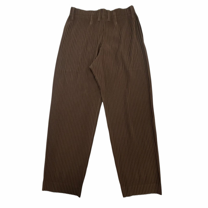 極美品▼HOMME PLISSE ISSEY MIYAKE オム プリッセ イッセイミヤケ 26SS HP63JF152 TAILORED PLEATS プリーツ加工 パンツ 茶 2 正規品