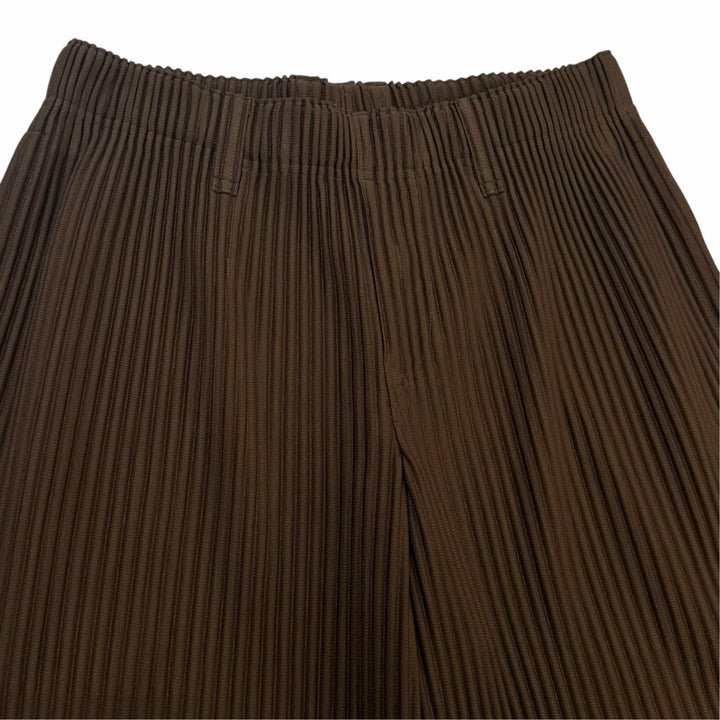 極美品▼HOMME PLISSE ISSEY MIYAKE オム プリッセ イッセイミヤケ 26SS HP63JF152 TAILORED PLEATS プリーツ加工 パンツ 茶 2 正規品
