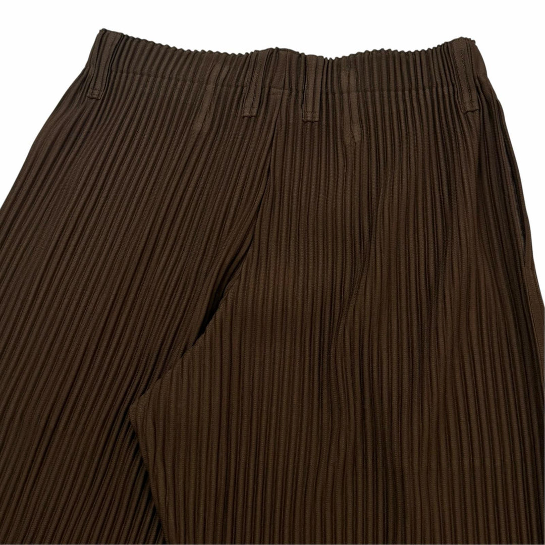極美品▼HOMME PLISSE ISSEY MIYAKE オム プリッセ イッセイミヤケ 26SS HP63JF152 TAILORED PLEATS プリーツ加工 パンツ 茶 2 正規品
