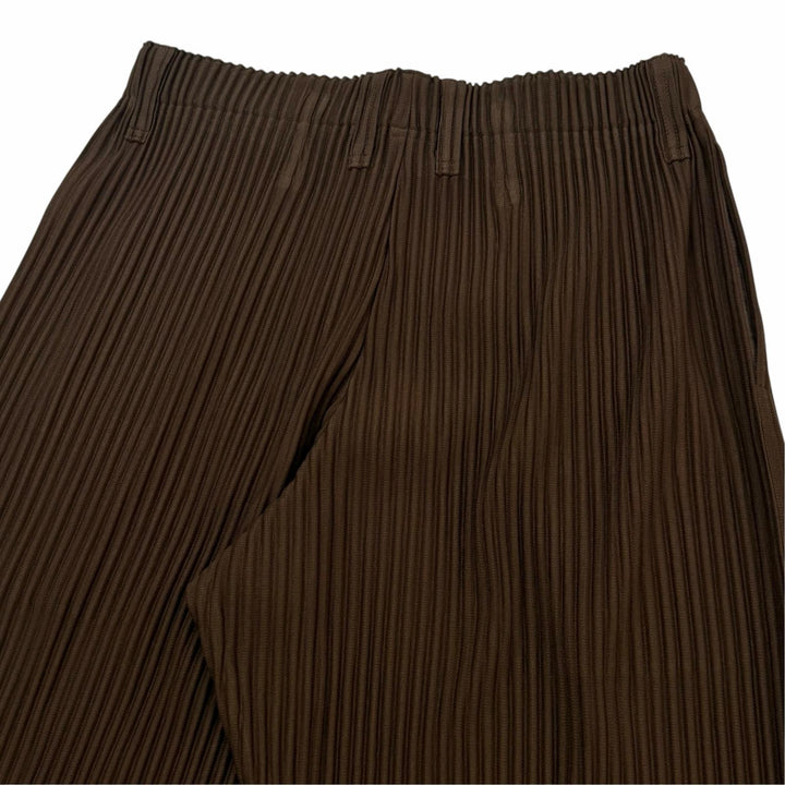極美品▼HOMME PLISSE ISSEY MIYAKE オム プリッセ イッセイミヤケ 26SS HP63JF152 TAILORED PLEATS プリーツ加工 パンツ 茶 2 正規品