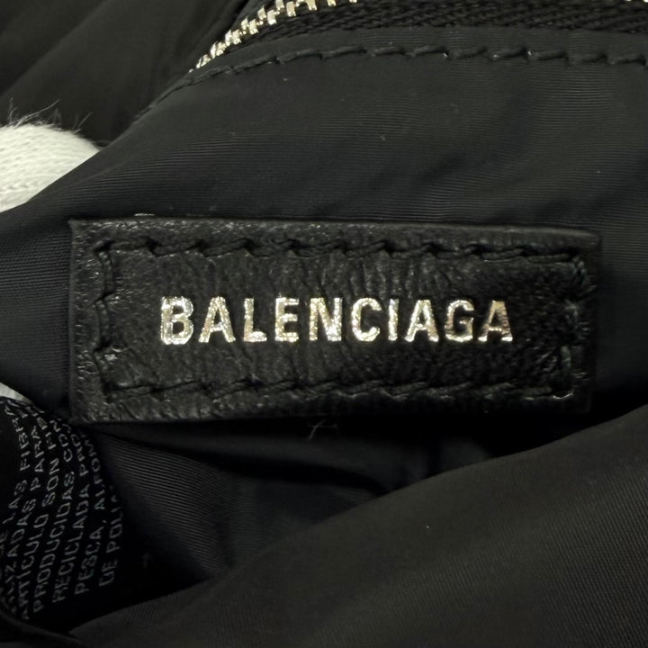 未使用品★BALENCIAGA バレンシアガ 792977 ロゴ金具 モナコ ミニ チェーン ショルダーバッグ ブラック シルバー金具 伊製 保存袋付き