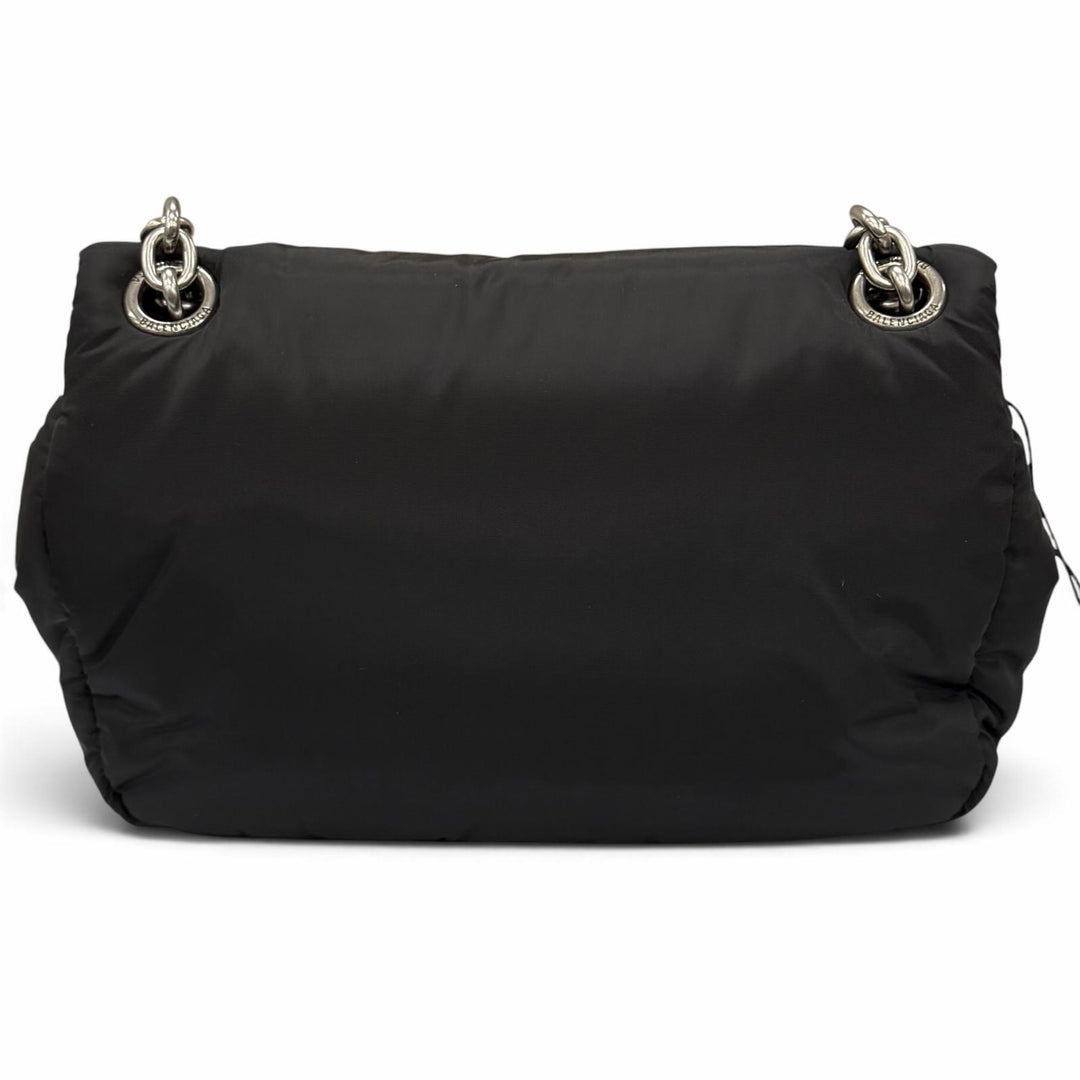 未使用品★BALENCIAGA バレンシアガ 792977 ロゴ金具 モナコ ミニ チェーン ショルダーバッグ ブラック シルバー金具 伊製 保存袋付き