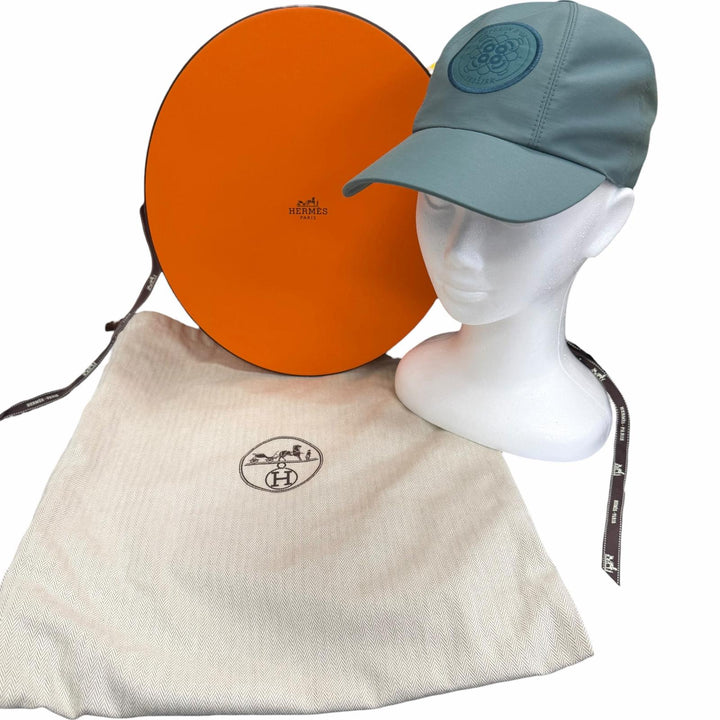 未使用品□HERMES エルメス セレナ エプロン ドール ワッペン セリエボタン ベースボールキャップ グリーン系 FR 58 正規品 箱・袋付