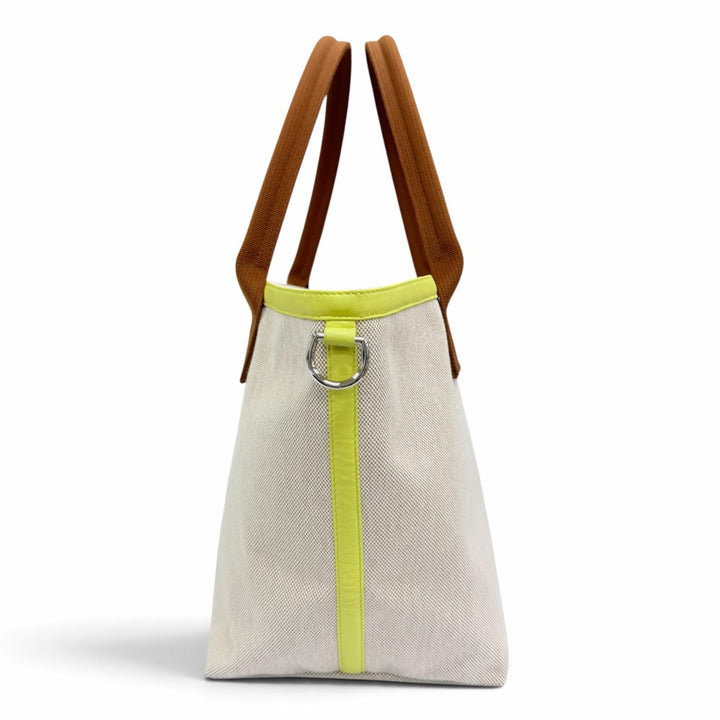 極美品☆HERMES エルメス プティ アッシュ So ソー キャンバス レザー使い トートバッグ ハンドバッグ ナチュラル フランス製 レディース