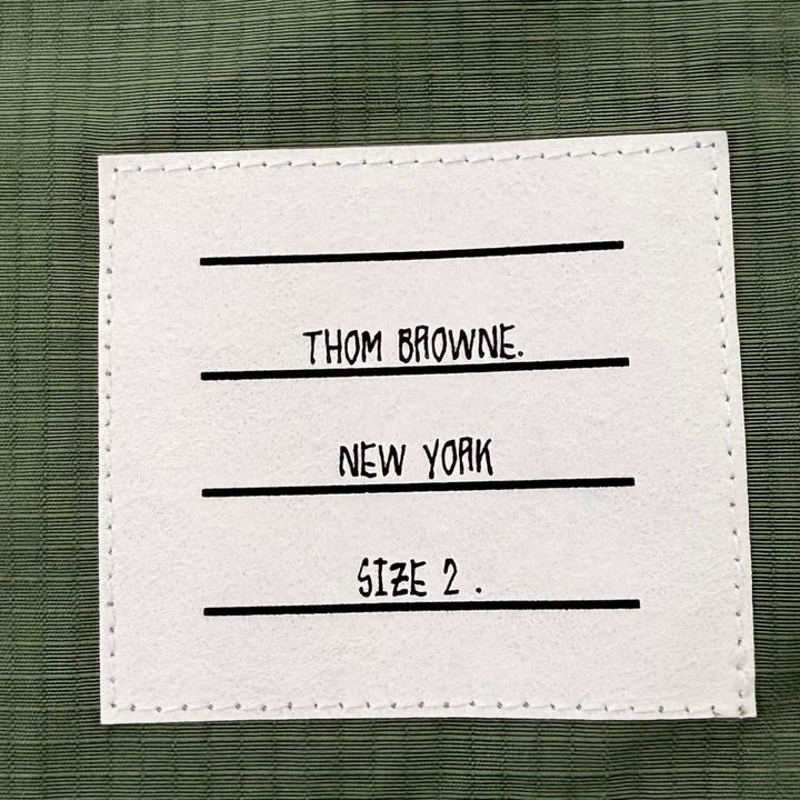未使用品▼THOM BROWNE トムブラウン コットン シグネチャーストライプ ハーフパンツ ショートパンツ カーキ 2 イタリア製 正規品 メンズ