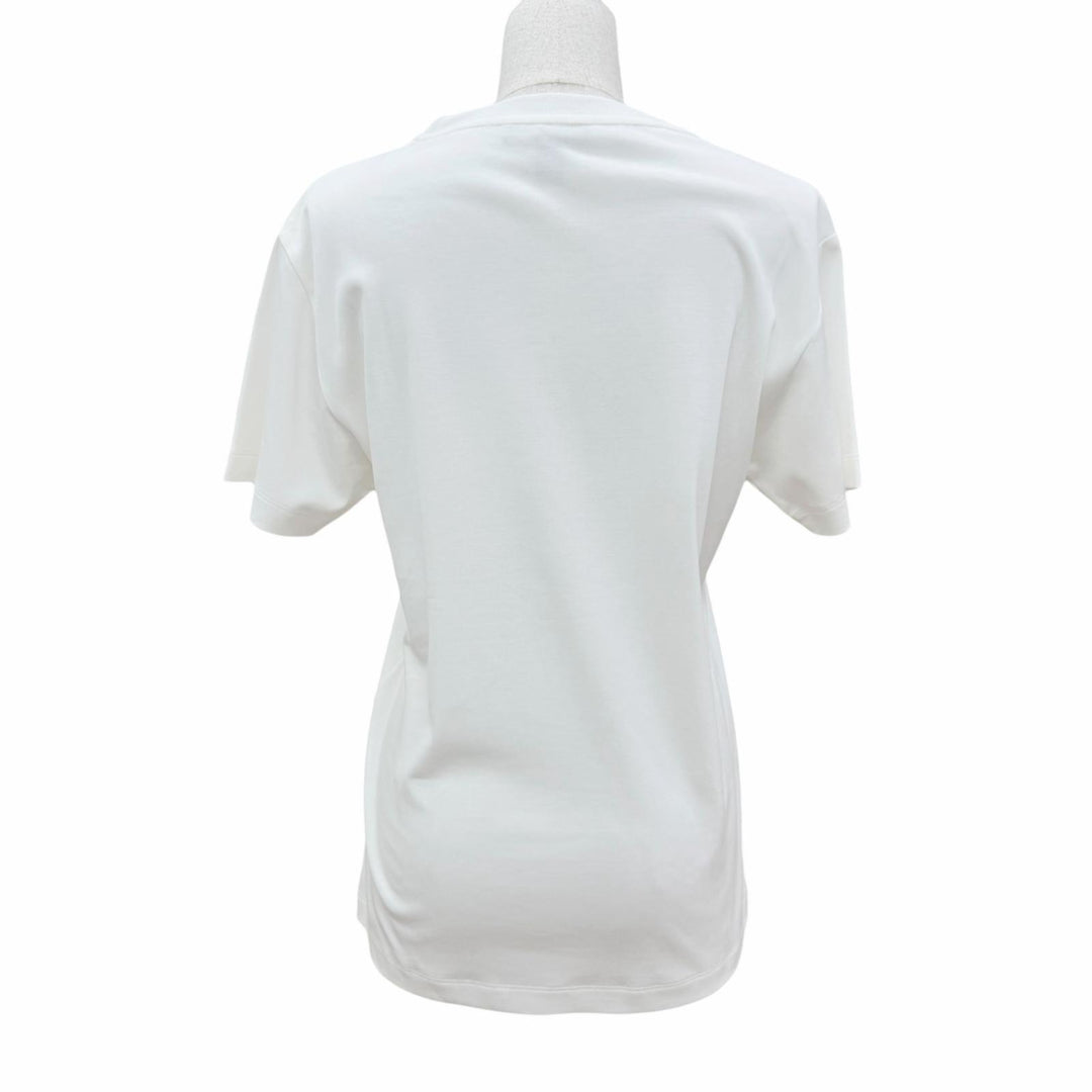 極美品☆LOUIS VUITTON ルイヴィトン コットン シグネチャー ジッパーディテール 半袖Ｔシャツ ホワイト S イタリア製 正規品 レディース