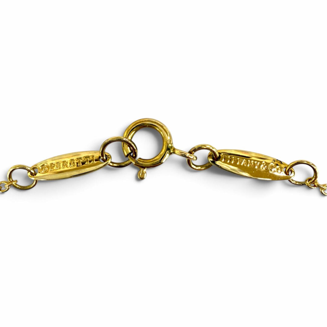 極美品★TIFFANY&amp;Co. ティファニー エルサペレッティ オープンハート ペンダント 11mm AU750(YG) ネックレス イエローゴールド 重量3.0g