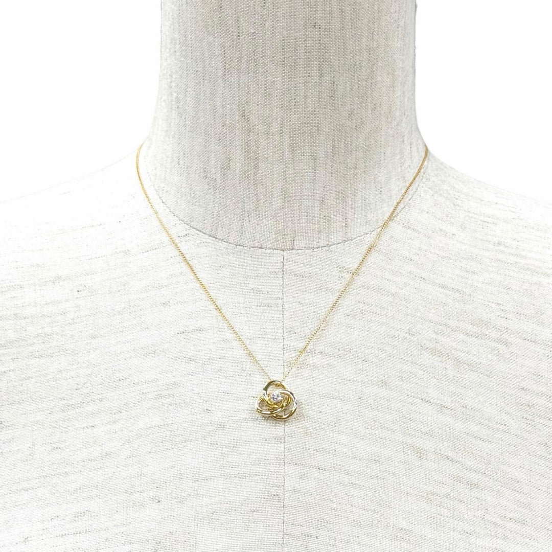 極美品★TIFFANY&amp;Co. ティファニー 750(YG) スリーフープ ダイアモンド ネックレス ペンダント イエローゴールド 重量4.2g 箱付き