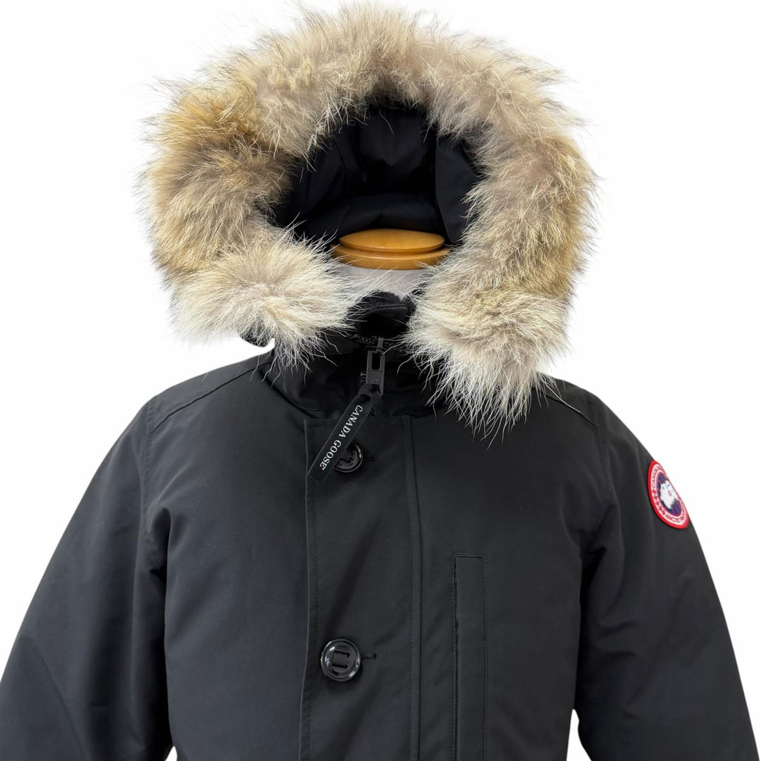 極美品□CANADA GOOSE カナダグース 3438JM JASPER ジャスパー ファーフーデッド ダウンジャケット ブラック S カナダ製 正規品 メンズ