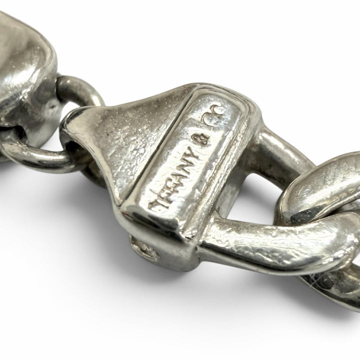 極美品□TIFFANY&amp;Co. ティファニー ヴィンテージ SV925 750 フィガロ チェーン ブレスレット シルバー ゴールド イタリア製 重量10.4g