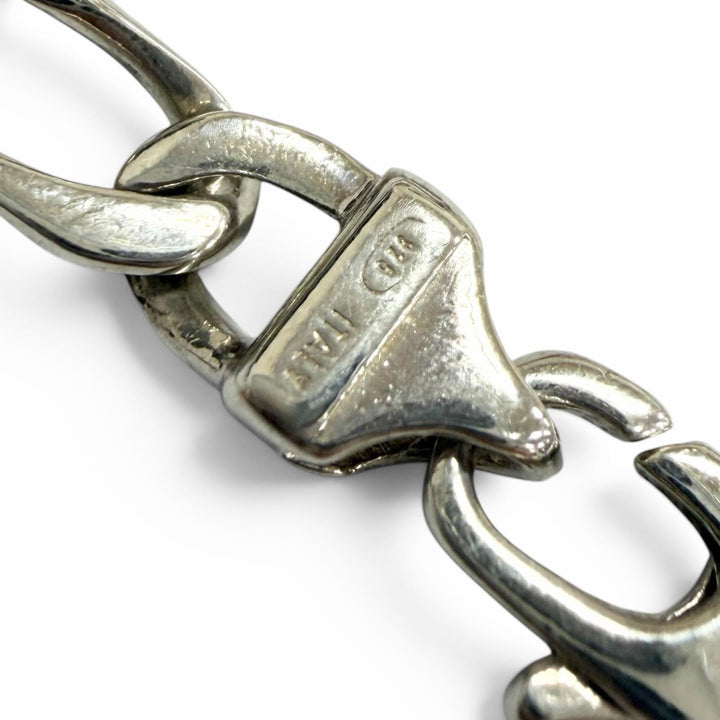 極美品□TIFFANY&amp;Co. ティファニー ヴィンテージ SV925 750 フィガロ チェーン ブレスレット シルバー ゴールド イタリア製 重量10.4g