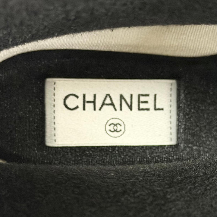 美品△CHANEL シャネル G34881 ラバー ココマーク サイドロゴ レインブーツ ショートブーツ ブラック 37 フランス製 レディース 箱・袋付