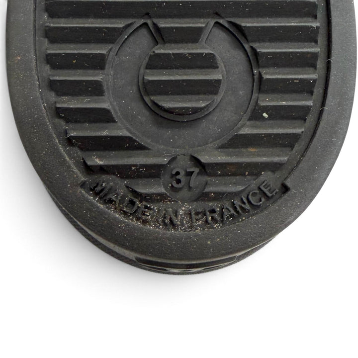美品△CHANEL シャネル G34881 ラバー ココマーク サイドロゴ レインブーツ ショートブーツ ブラック 37 フランス製 レディース 箱・袋付