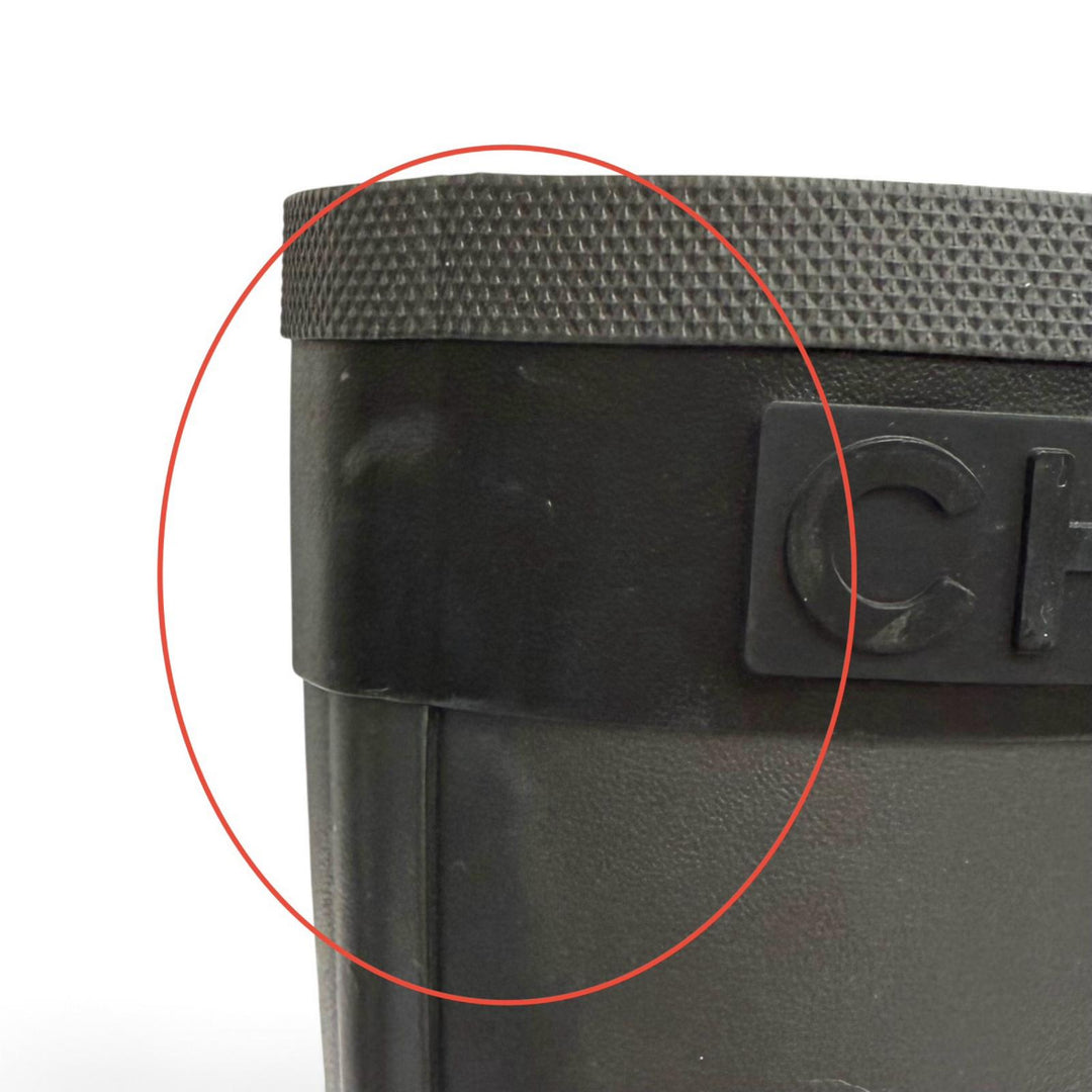 美品△CHANEL シャネル G34881 ラバー ココマーク サイドロゴ レインブーツ ショートブーツ ブラック 37 フランス製 レディース 箱・袋付