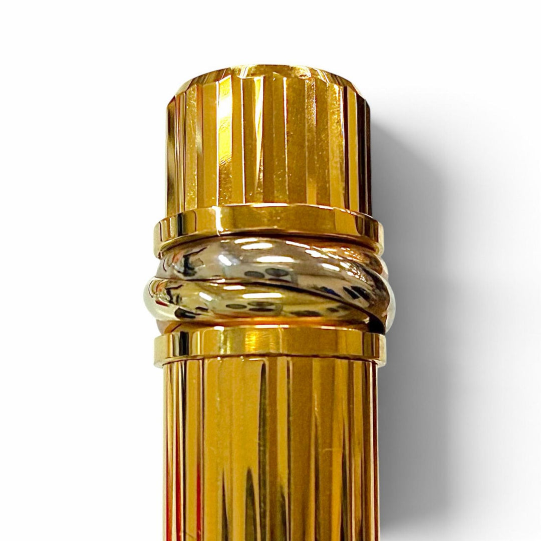 極美品▼Cartier カルティエ トリニティ ペン先18K Fニブ マーブル柄 万年筆 ボルドー ゴールド フランス製 メンズ
