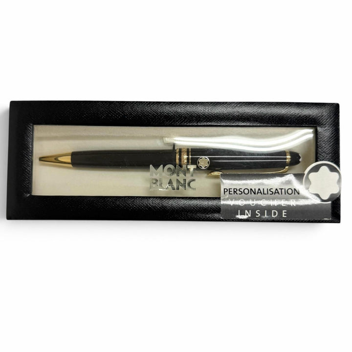 極美品□MONTBLANC モンブラン マイスターシュテュック ツイスト式 ボールペン ブラック ゴールド ドイツ製 メンズ 筆記確認済み