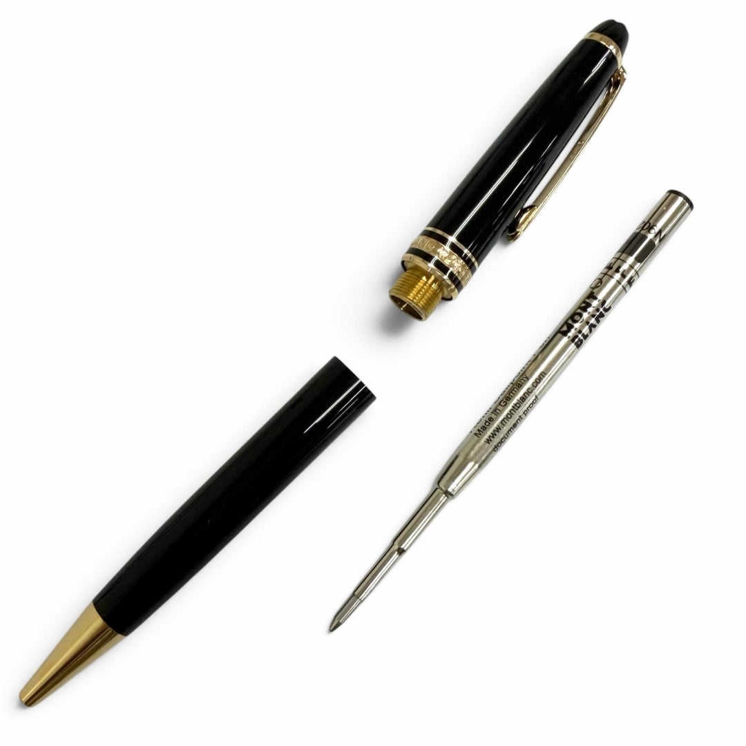 極美品□MONTBLANC モンブラン マイスターシュテュック ツイスト式 ボールペン ブラック ゴールド ドイツ製 メンズ 筆記確認済み