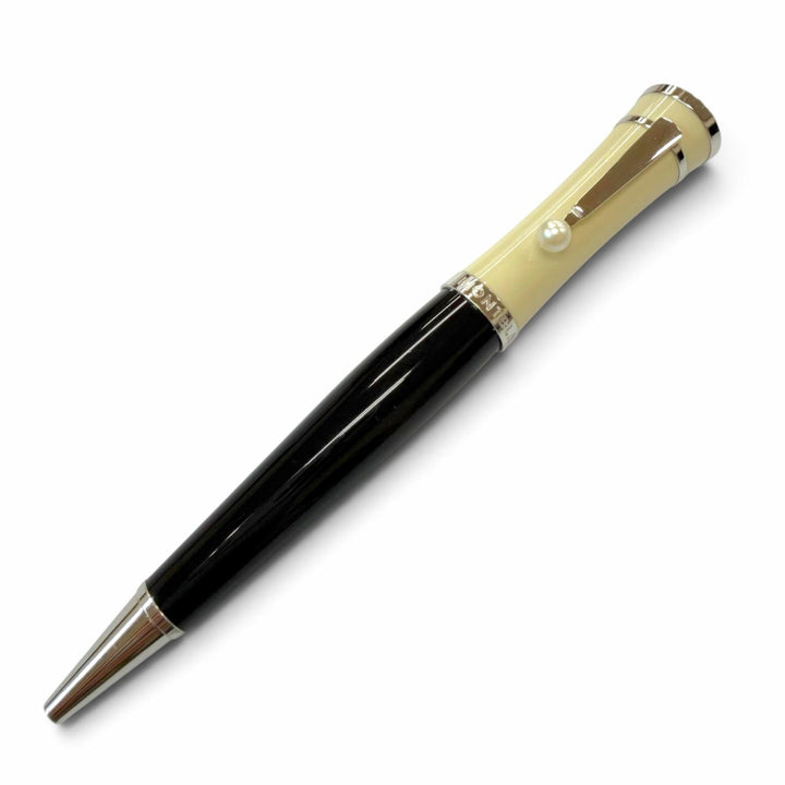 美品▼MONTBLANC モンブラン グレタ ガルボ スペシャルエディション パール ホワイトスター ボールペン ホワイト ブラック シルバー