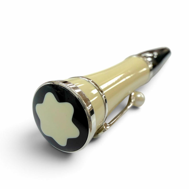 美品▼MONTBLANC モンブラン グレタ ガルボ スペシャルエディション パール ホワイトスター ボールペン ホワイト ブラック シルバー