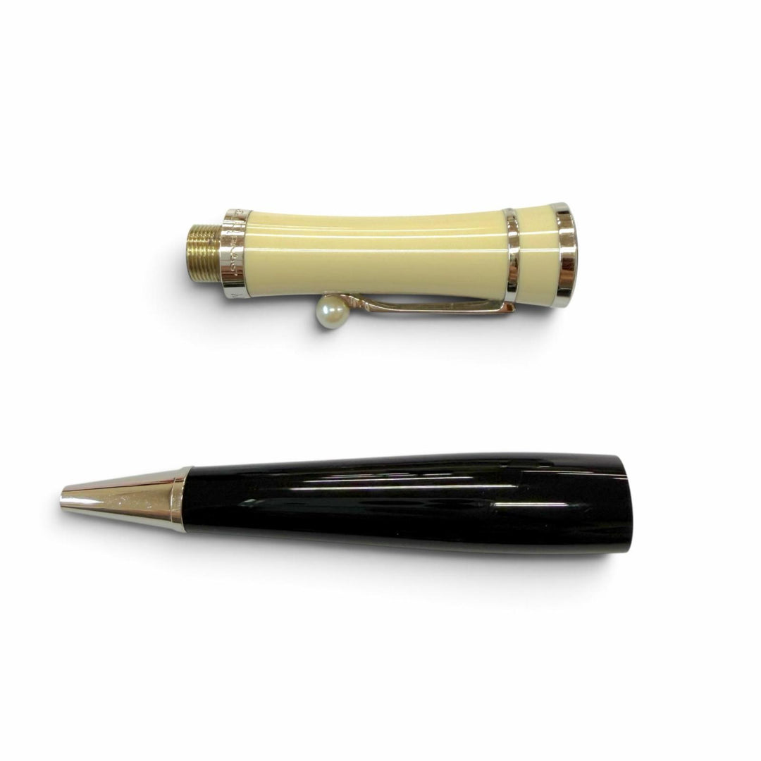 美品▼MONTBLANC モンブラン グレタ ガルボ スペシャルエディション パール ホワイトスター ボールペン ホワイト ブラック シルバー
