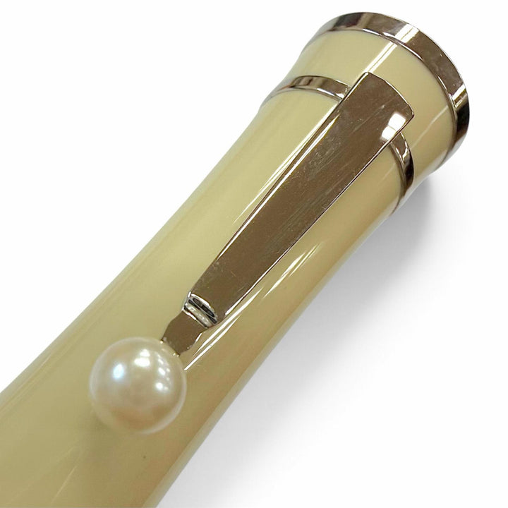 美品▼MONTBLANC モンブラン グレタ ガルボ スペシャルエディション パール ホワイトスター ボールペン ホワイト ブラック シルバー