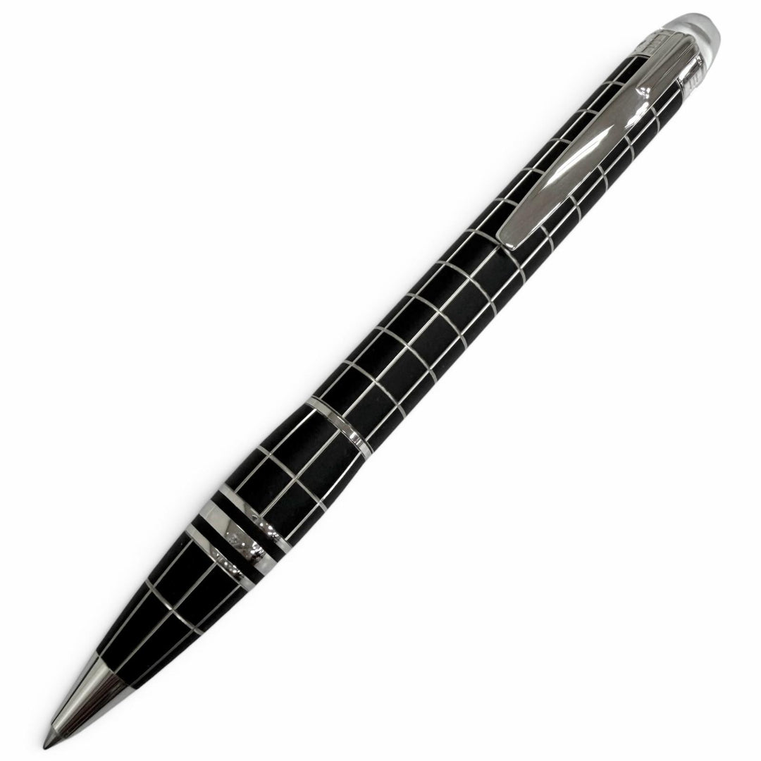 美品□MONTBLANC モンブラン メタルラバー ウィンドウペン ツイスト式 ボールペン シルバー ブラック ドイツ製 メンズ 筆記確認済み