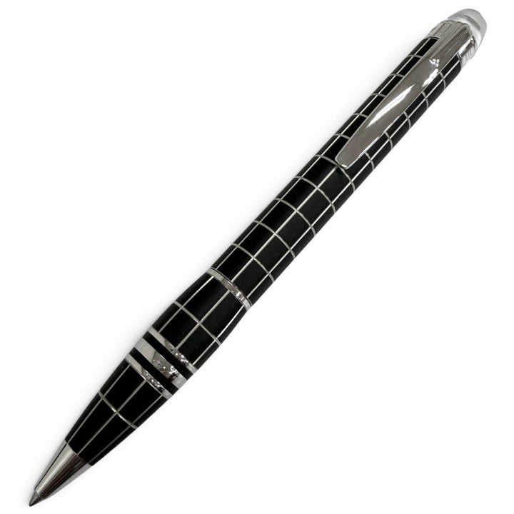 美品□MONTBLANC モンブラン メタルラバー ウィンドウペン ツイスト式 ボールペン シルバー ブラック ドイツ製 メンズ 筆記確認済み