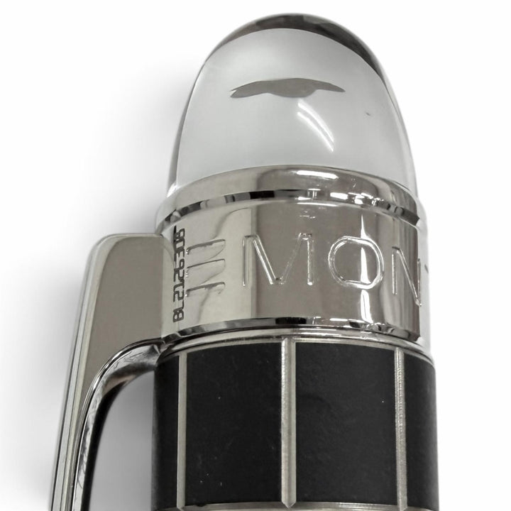美品□MONTBLANC モンブラン メタルラバー ウィンドウペン ツイスト式 ボールペン シルバー ブラック ドイツ製 メンズ 筆記確認済み